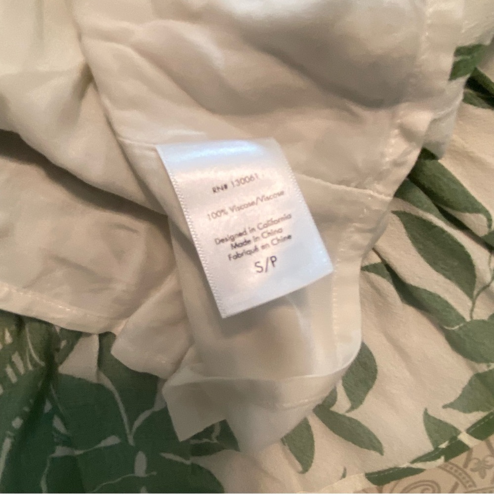 L*Space Geneva Bell Sleeve Tropical Green Leaf Print Mini Dress Hawaiian Small S - Picture 14 of 15